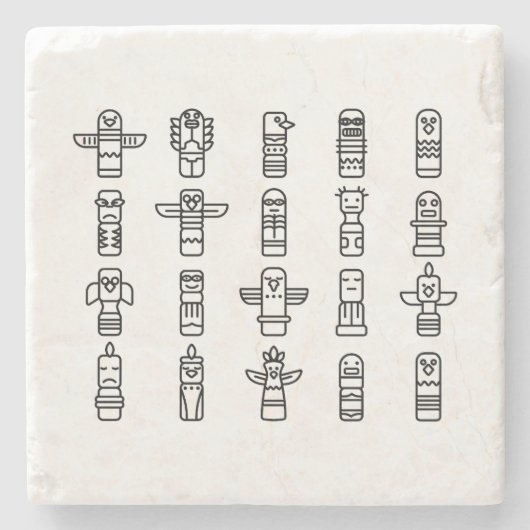 ハイダアニマルズ先住民インディアンハイダインディペンデント ストーンコースター (正面)