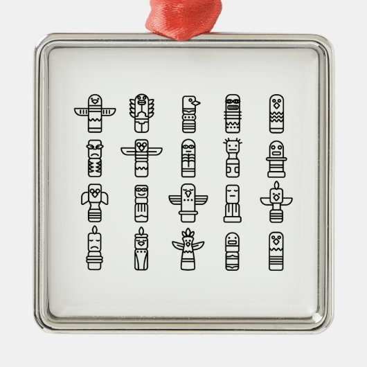 ハイダアニマルズ先住民インディアンハイダインディペンデント メタルオーナメント (正面)