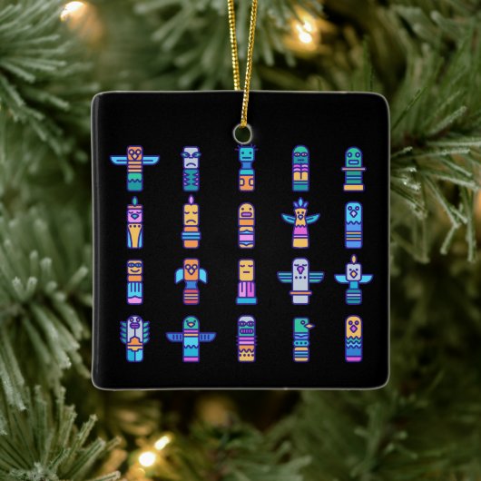 ハイダアニマルズ先住民カナダ先住民プライド セラミックオーナメント (ツリー)