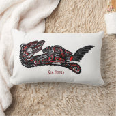 ハイダアートスタイルシーオッターワイルドライフ装飾用クッション ランバークッション (ブランケット)