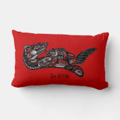 ハイダアートスタイルシーオッターワイルドライフ装飾用クッション ランバークッション (裏面)