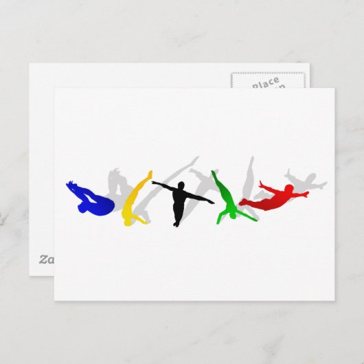 ハイダイバーハイダイビングスプリングボードプラットフォームスポーツ ポストカード (正面/裏面)