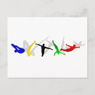 ハイダイバーハイダイビングスプリングボードプラットフォームスポーツ ポストカード