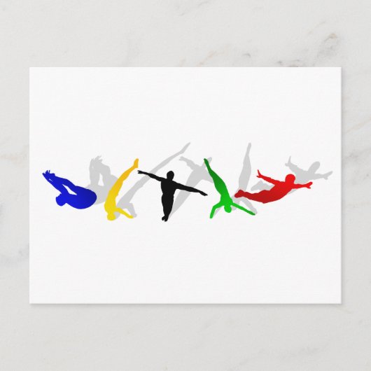 ハイダイバーハイダイビングスプリングボードプラットフォームスポーツ ポストカード (正面)