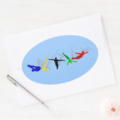 ハイダイバーハイダイビングスプリングボードプラットフォームスポーツ 楕円形シール (封筒)