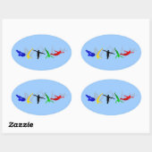 ハイダイバーハイダイビングスプリングボードプラットフォームスポーツ 楕円形シール (シート)