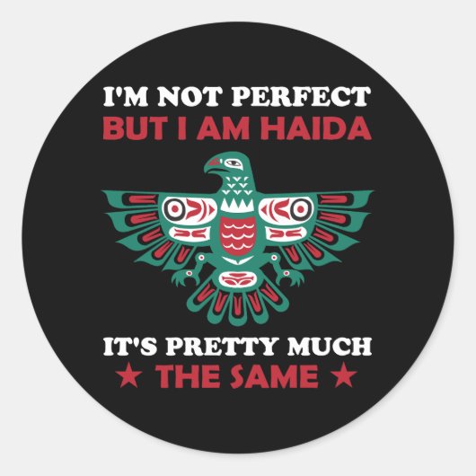 ハイダイーグルハイダネーション先住民アメリカンギフトアイディア ラウンドシール (正面)