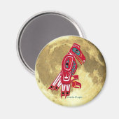 ハイダイーグル&フルムーン先住民アメリカンアートマグネット マグネット (正面/裏面)