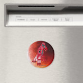 ハイダイーグル&レッドムーン先住民アメリカンアートマグネット マグネット (インサイチュ (食洗機))