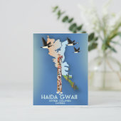 ハイダグワイブリティッシュコロンビアカナダの地図 ポストカード (スタンド正面)