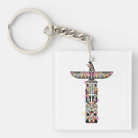 ハイダサンダーバードシンボリズムハイダネーション先住民C キーホルダー (正面)