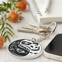 ハイダサンダーバードブラックアンドホワイトイーグルサークル キーホルダー