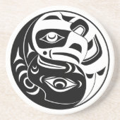 ハイダサンダーバードブラックアンドホワイトイーグルサークル コースター (正面)