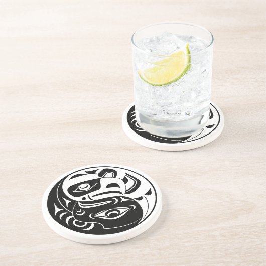 ハイダサンダーバードブラックアンドホワイトイーグルサークル コースター (側面)