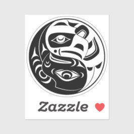 ハイダサンダーバードブラックアンドホワイトイーグルサークル シール