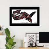 「ハイダスピリット」ファースト・ネーションズ・スタイル・オッターアートプリント ポスター (ホームオフィス)