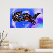 「ハイダスピリット」マザーオッター&ベビーハイダアートプリント ポスター (キッチン)