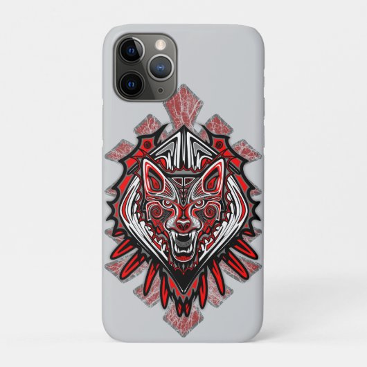 ハイダ族の部族トーテムデザインのオオカミ Case-Mate iPhoneケース (裏)