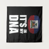 ハイチそれは私のDNA指紋ハイチ国旗の中にある タペストリー (正面(横))