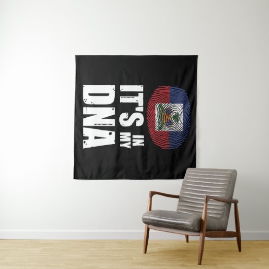 ハイチそれは私のDNA指紋ハイチ国旗の中にある タペストリー (インサイチュ(横))