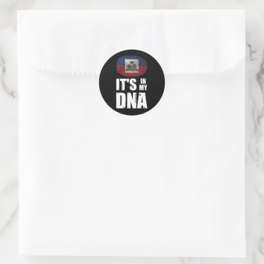 ハイチそれは私のDNA指紋認証ハイチ国旗にある ラウンドシール (バッグ)