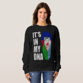 ハイチとジブチアンミックスDNA国旗の伝統 スウェットシャツ (正面フル)