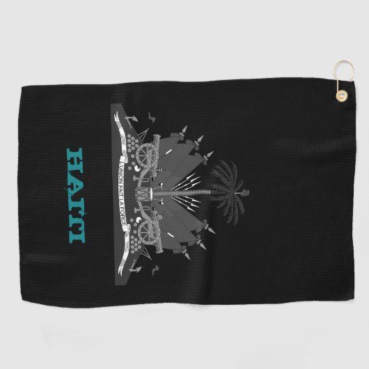 ハイチとハイチの軍服/国旗 ゴルフタオル (横)