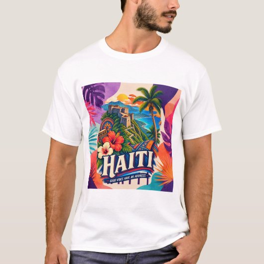 ハイチのいい気分は住所あり Tシャツ (正面)