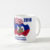 ハイチのためのハイチ人及びアメリカの振る旗 コーヒーマグカップ (正面右)