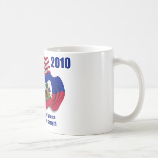 ハイチのためのハイチ人及びアメリカの振る旗 コーヒーマグカップ (右)