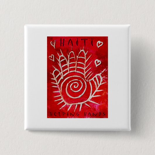 ハイチのための手の救済 缶バッジ (正面)