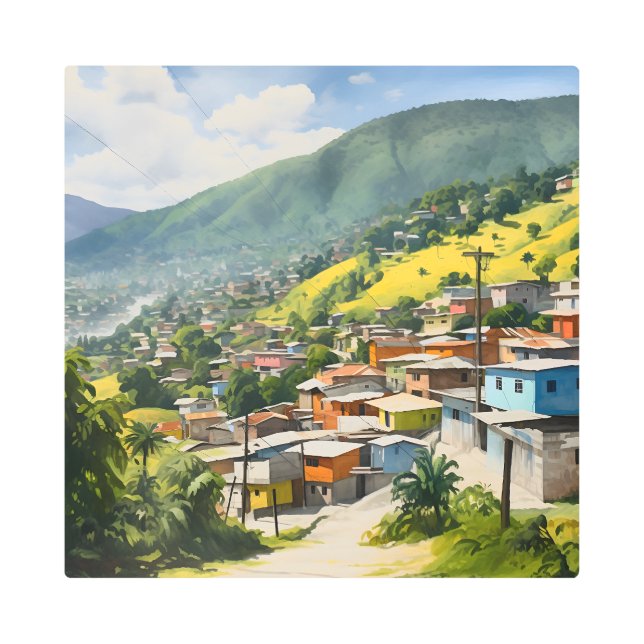 ハイチのハイチのランドスケットメタルウォールアートホームデコール メタルプリント (正面)