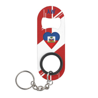 ハイチのハイチ人の旗 キーホルダー栓抜き