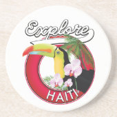 ハイチのロゴ旅行パッチを探索する。 コースター (正面)