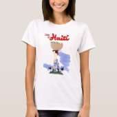 ハイチのヴィンテージ旅行芸術ポスターに来られる Tシャツ (正面)