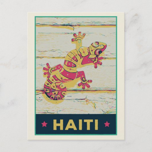 ハイチの典型的なカラフルGeckoはがき ポストカード (正面)