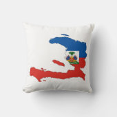 ハイチの国旗の地図の形の記号 クッション (正面)