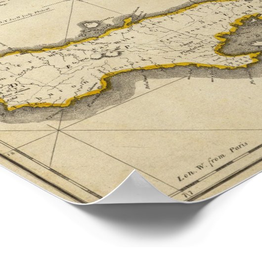 ハイチの地図 ポスター (角)