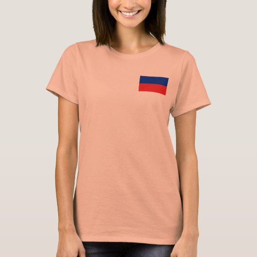 ハイチの旗と地図のTシャツ Tシャツ (正面)