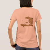 ハイチの旗と地図のTシャツ Tシャツ (裏面)
