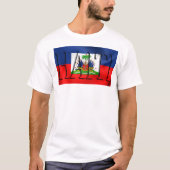 ハイチの旗のカスタムな人の高いHanesのTシャツ Tシャツ (正面)