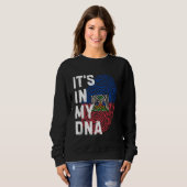ハイチの旗の指紋 It's in My DNA ハイチ人の誇り スウェットシャツ (正面フル)