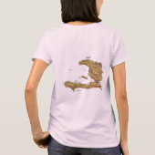 ハイチの旗+地図+テキストTシャツ Tシャツ (裏面)