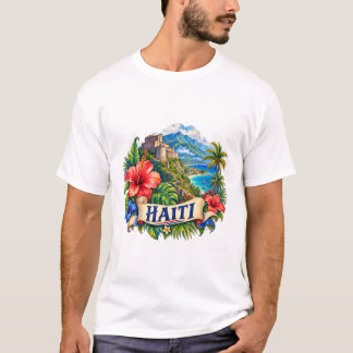 ハイチの水彩画カリブ海の旅行Tシャツ Tシャツ