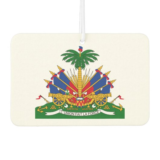 ハイチの紋章 カーエアーフレッシュナー (正面)