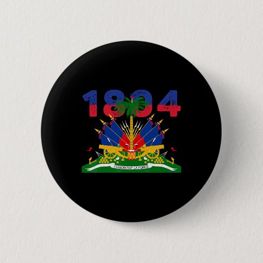 ハイチの誇り 1804年独立記念日 ハイチ ルー 缶バッジ (正面)