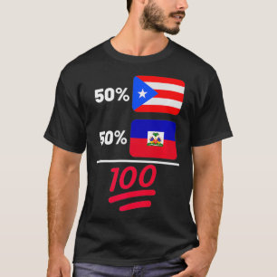 ハイチアンドプエルトリカンフラグ伝統プレミアム Tシャツ