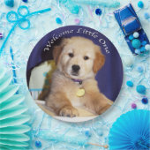 ハイチェアのベビーの歓迎のゴールデン・リトリーバーの子犬 ペーパープレート (パーティー)