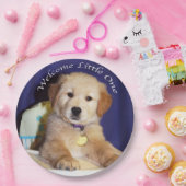 ハイチェアのベビーの歓迎のゴールデン・リトリーバーの子犬 ペーパープレート (パーティー)