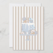 ハイチェアの水彩最初の誕生日ベビー 招待状 (裏面)